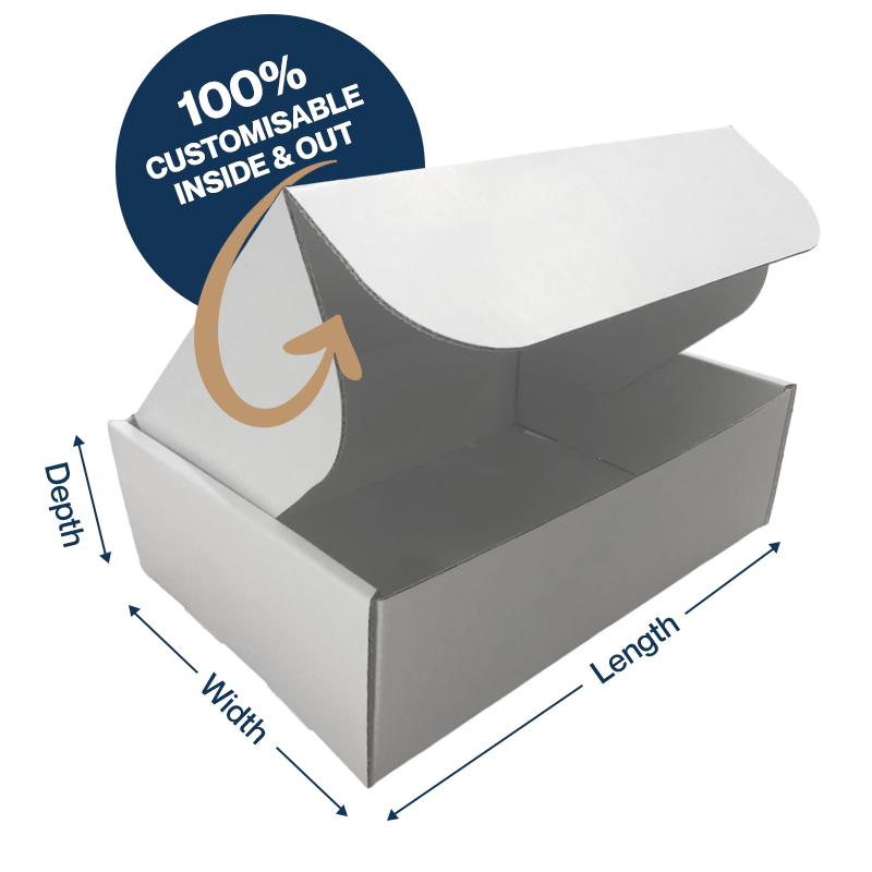 Custom die cut mailer box measurements