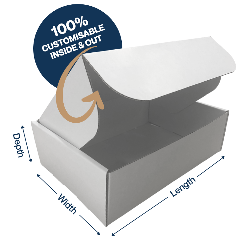 Custom die cut mailer box measurements