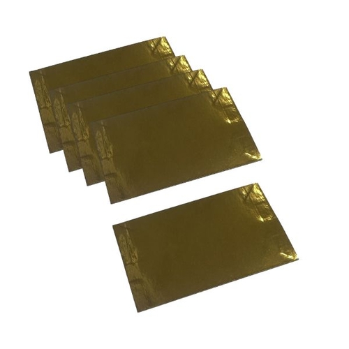 Block Bottom Bag Cardboard Insert Gold 68x38mm