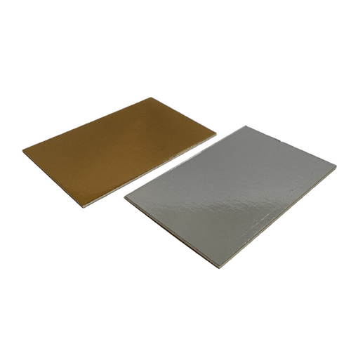 Block Bottom Bag Cardboard Insert Gold/Silver 73x48mm