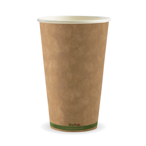 16oz Kraft Green Stripe Single Wall Coffee Cup