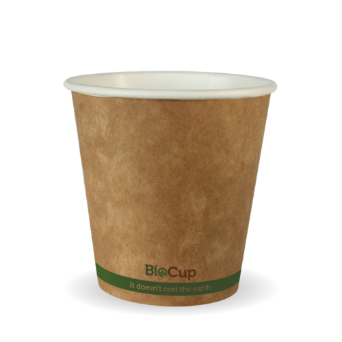 6oz Kraft Green Stripe Single Wall Coffee Cup