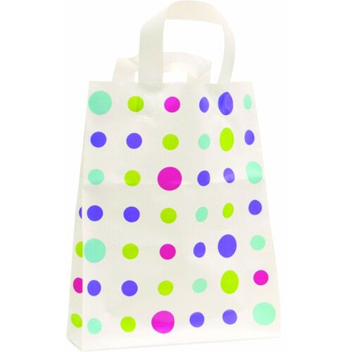 Soft Loop MDPE Plastic Bag Large Polka Dot