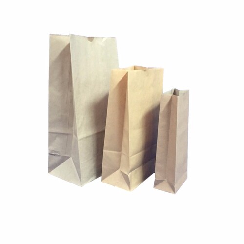 Paper Bag Flat Bottom 4 Brown