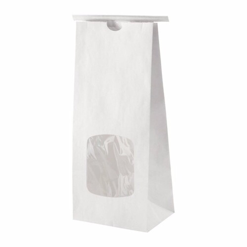 Window Tin-Tie Paper Bag Medium White