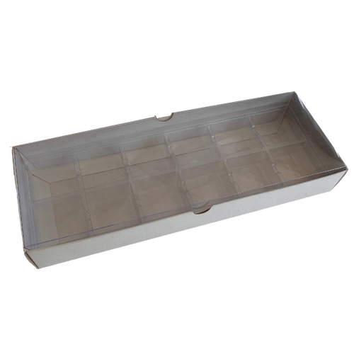 Choc Box 12 White Base, Clear Lid and Tray
