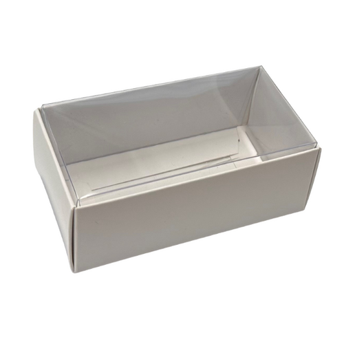 Rectangle Box 2 White Clear Lid