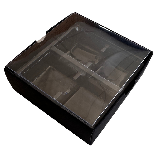 Choc Box 4 Black Base, Clear Lid and Tray