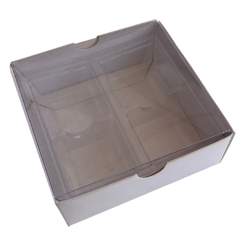 Choc Box 4 White Base, Clear Lid and Tray