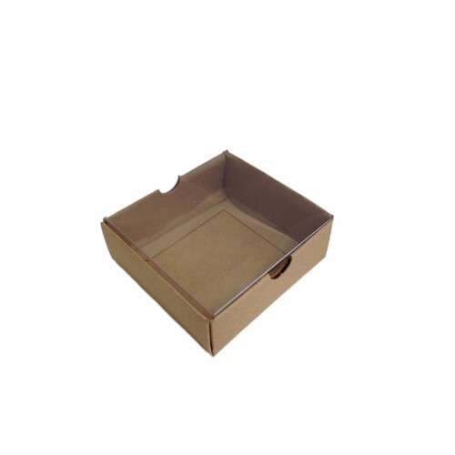 Rectangle Box 4 Kraft Clear Lid