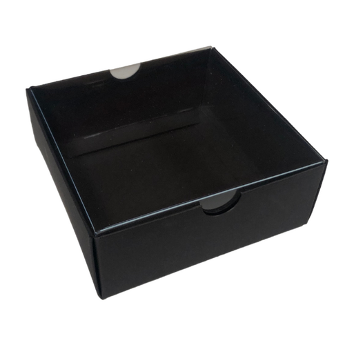 Square Box 100 Black Clear Lid