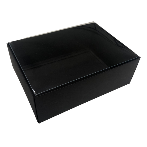 Rectangle Box 195 Black Clear Lid