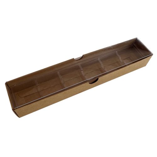 Choc Box 6 Kraft Base, Clear Lid and Tray