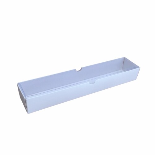 Rectangle Box 6 White Clear Lid