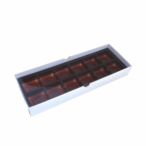 Choc Box 12 White Base, Clear Lid and Tray