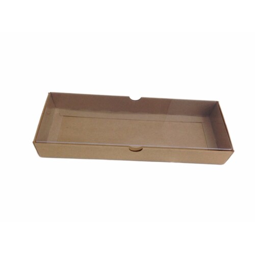 Rectangle Box 12 Kraft Clear Lid