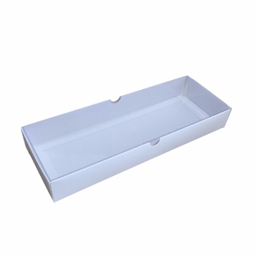 Rectangle Box 12 White Clear Lid