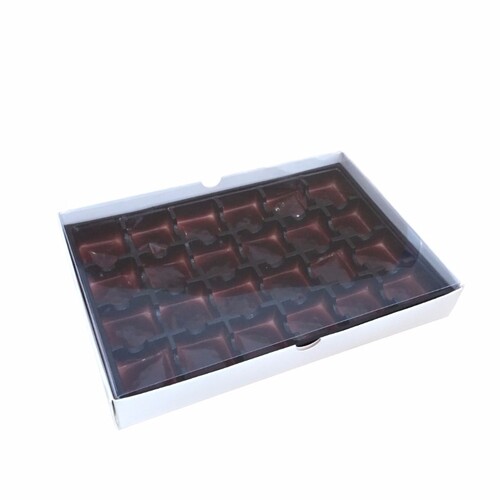 Choc Box 24 White Base, Clear Lid and Tray