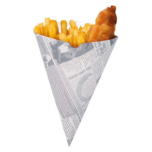 Chip Cone Newsprint LARGE - PK