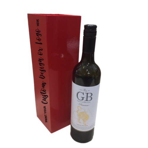 Collapsible Wine Box Red - Custom Printed Lid