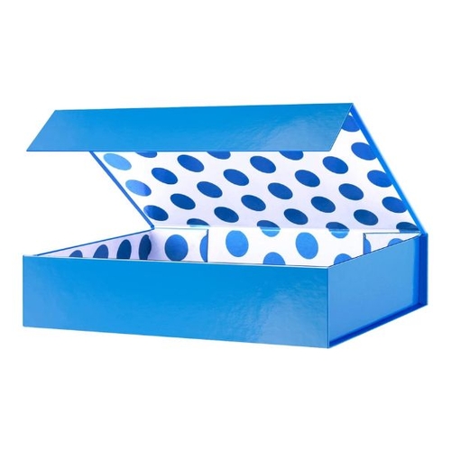 Magnetic Collapsible Box Blue Polka Dot