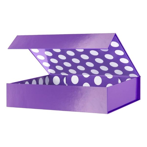 Magnetic Collapsible Box Purple Polka Dot