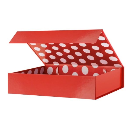 Magnetic Collapsible Box Red Polka Dot