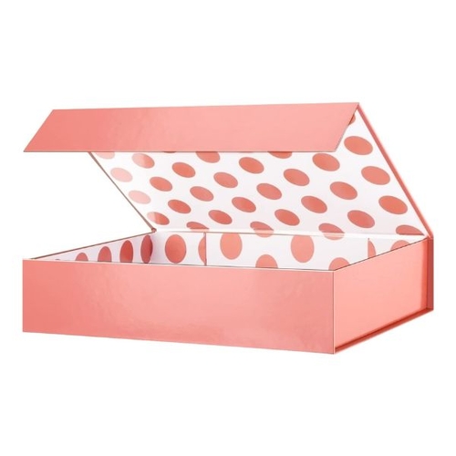 Magnetic Collapsible Box Rose Gold Polka Dot