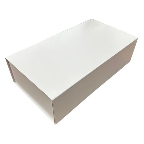 Magnetic Collapsible Box Dbl Wine  Matte White - Square Front