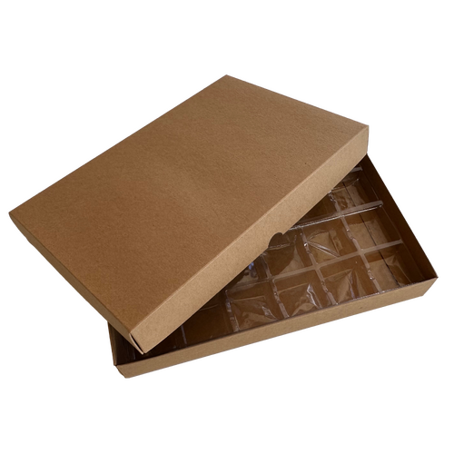 Choc Box 24 Kraft Base, Kraft Lid and Tray
