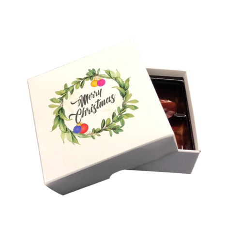 Choc Box 4 White Base, Christmas Wreath Lid and Tray