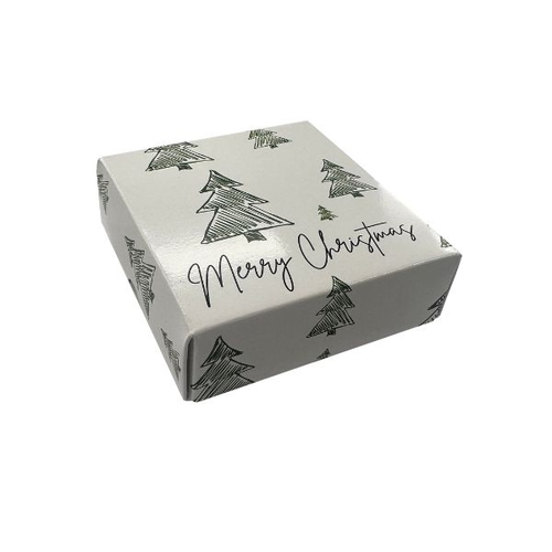 Rectangle Box 4  Christmas 'Green Trees' 
