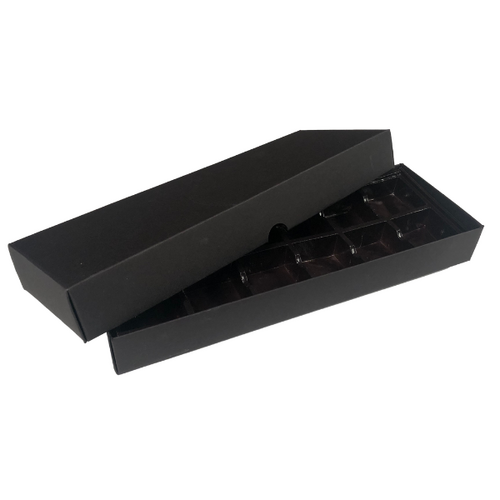 Choc Box 12 Black Base, Black Lid and Tray