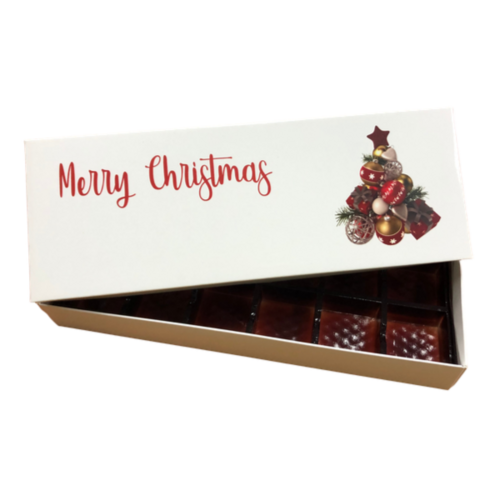 Choc Box 12 White Base, Christmas Bauble Tree Lid and Tray