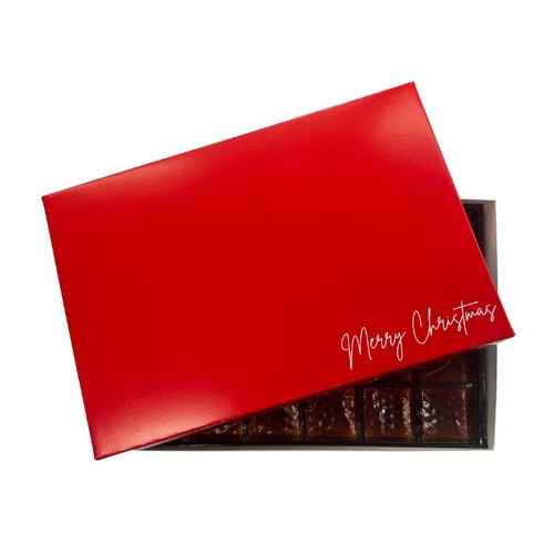 Choc Box 24 White Base, Christmas Red  Lid and Tray