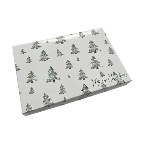 Rectangle 24 Box  Christmas 'Green Trees'