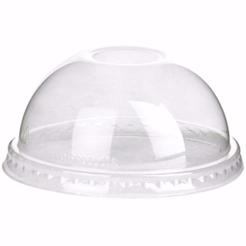 Plastic Cup Dome Slotted Lids Clear 22D