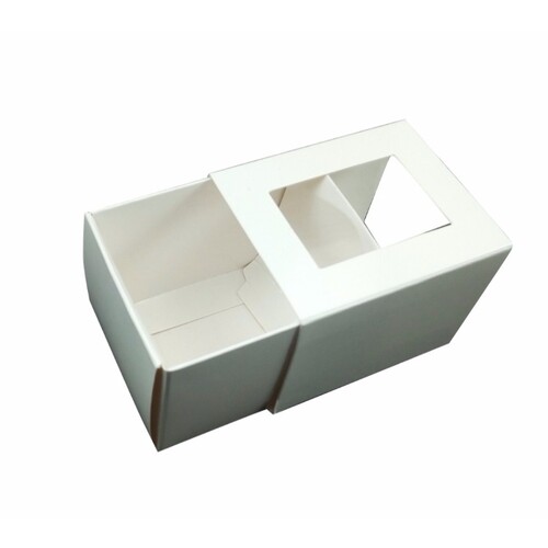 Macaron Box with Window 2 Pack White
