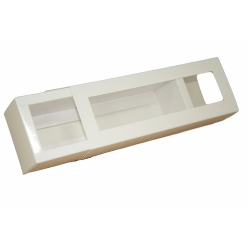 Macaron Box with Window 6 Pack White