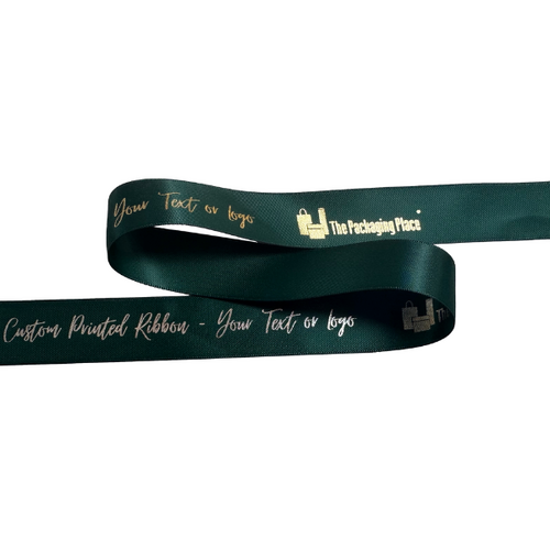 CUSTOM PRINTED Double Sided Satin Ribbon 25mm Hunter 91m