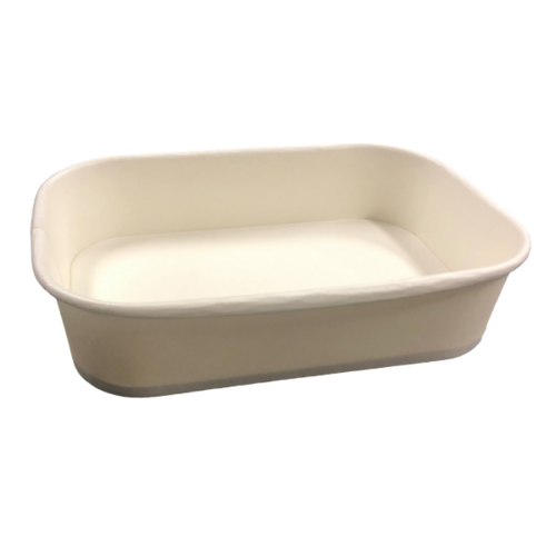 Rectangular Compostable Container 500ml White - PK