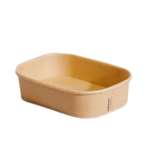 Rectangular Compostable Container 650ml Kraft - PK