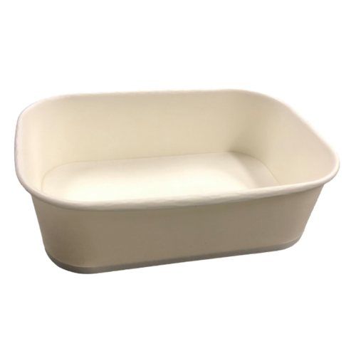 Rectangular Compostable Container 650ml White - PK