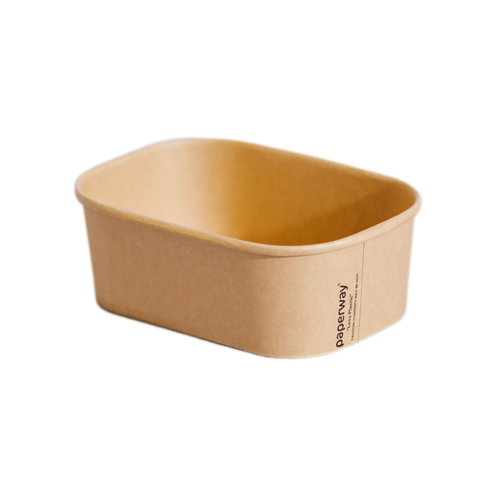 Rectangular Compostable Container 750ml Kraft - PK