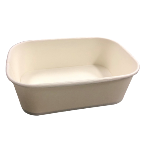 Rectangular Compostable Container 750ml White - PK