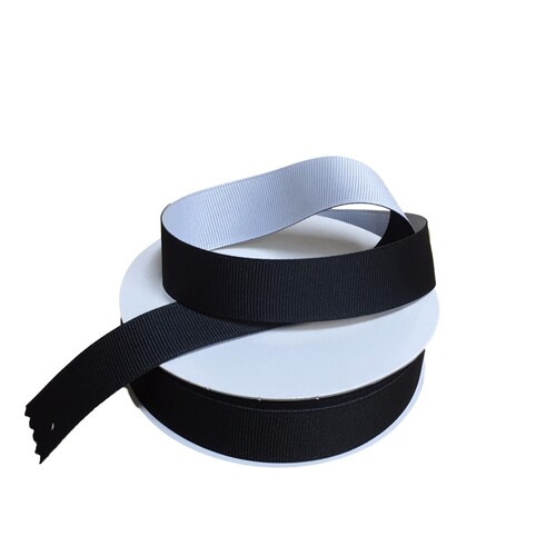 Ribbon 2 Toned Grosgrain 22 Black White