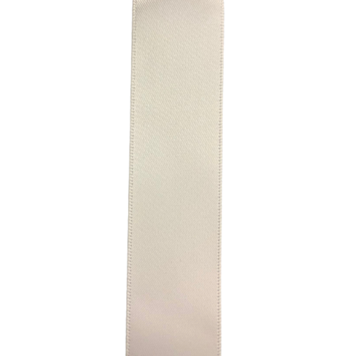 Double Sided Satin Ribbon 25mm White 91m