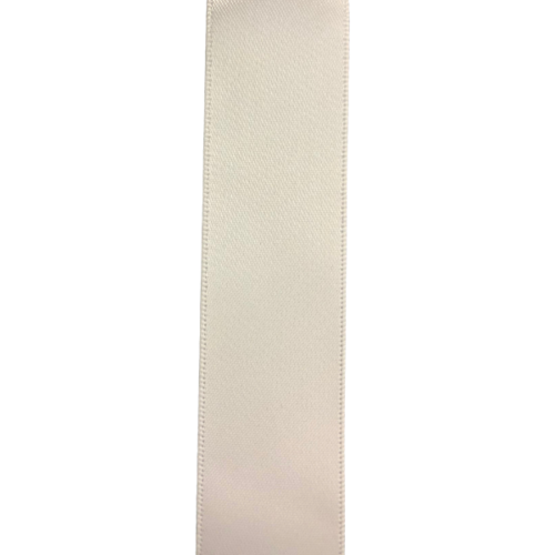Double Sided Satin Ribbon 38mm White 91m