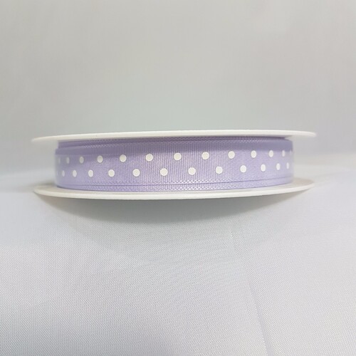 Ribbon Poly with White Dots 10 Lilac