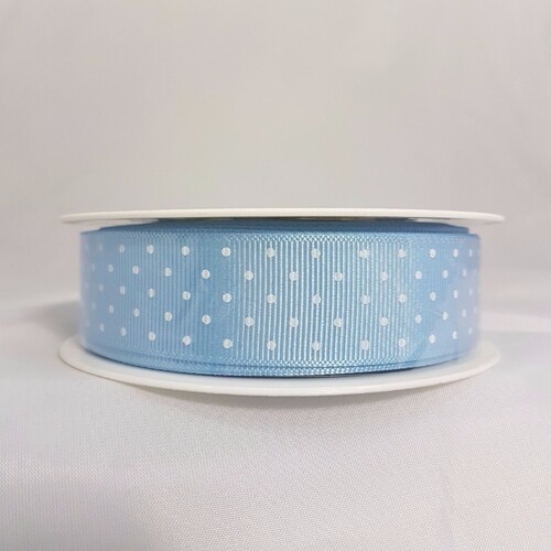 Ribbon Spotted Grosgrain 22 Light Blue